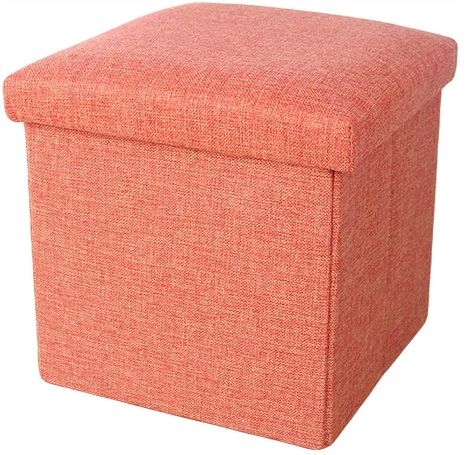 Pouf tabouret de rangement en tissu pliant pour salon