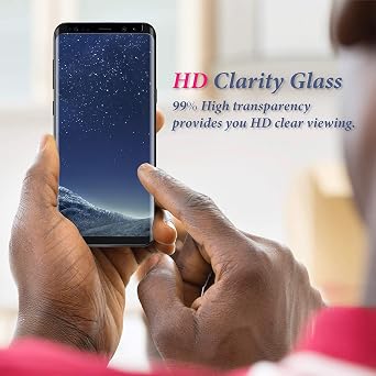 2 Pack Galaxy S8 Screen Protector, [3D Curved] [Anti Scratch][HD Clear] Tempered Glass Screen Protector for Samsung Galaxy S8