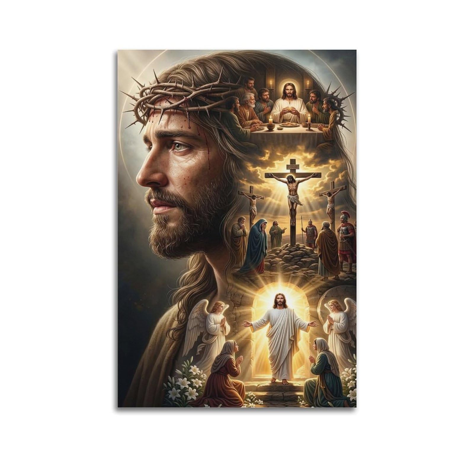 ESTE Religion Christianity The Last Supper of Jesus Passion of Jesus Resurrection of Christ Poster Decorative Painting Canvas Modern Art Picture 20x30inch(50x75cm)