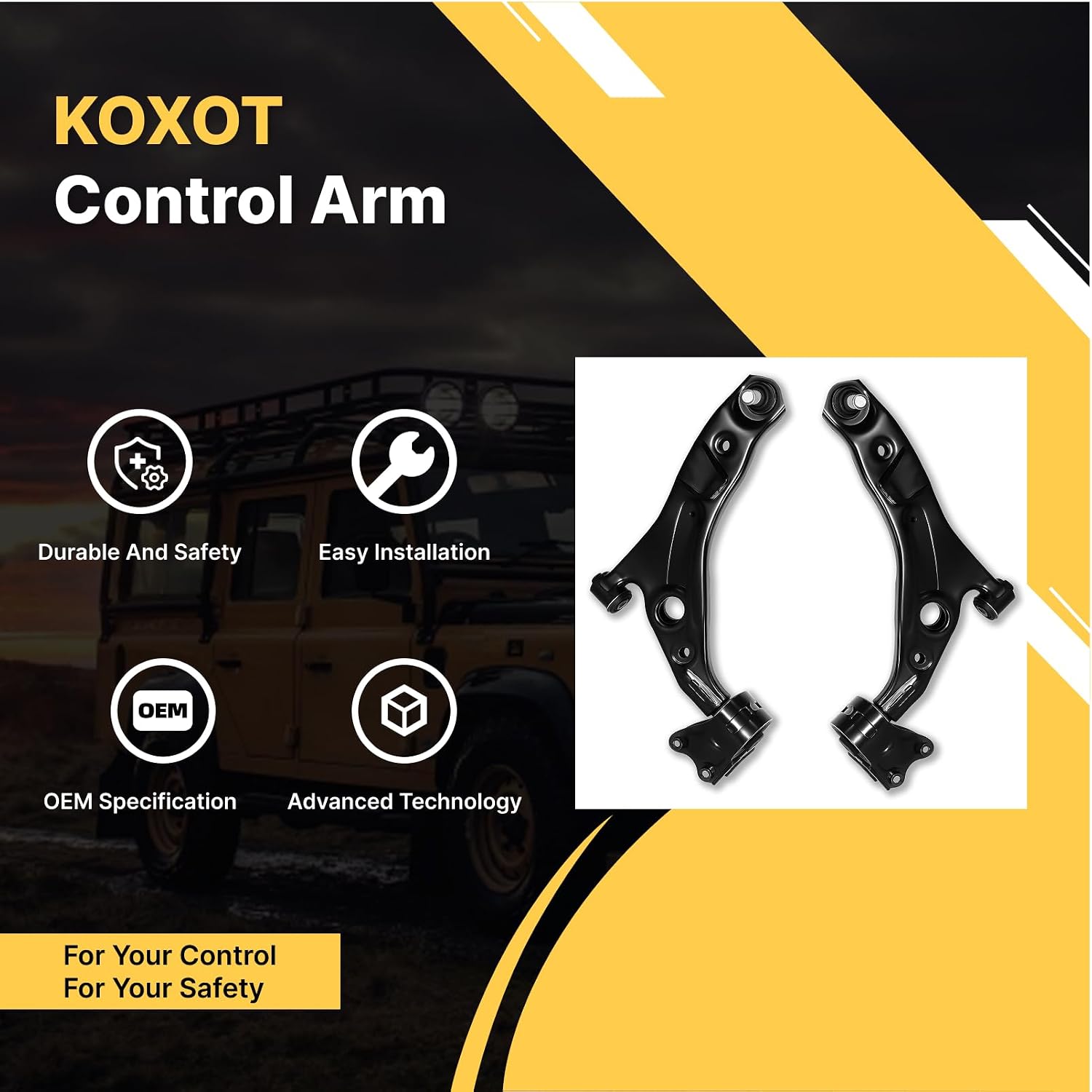 2Pcs Front Lower Control Arm Compatible with Ford Edge 2007 2008 2009 2010 2011 2012 2013 2014, Fit for Lincoln MKX 2007 2008 2009 2010 2011 2012 2013 2014 2015, Replace OE# K620487 K620486