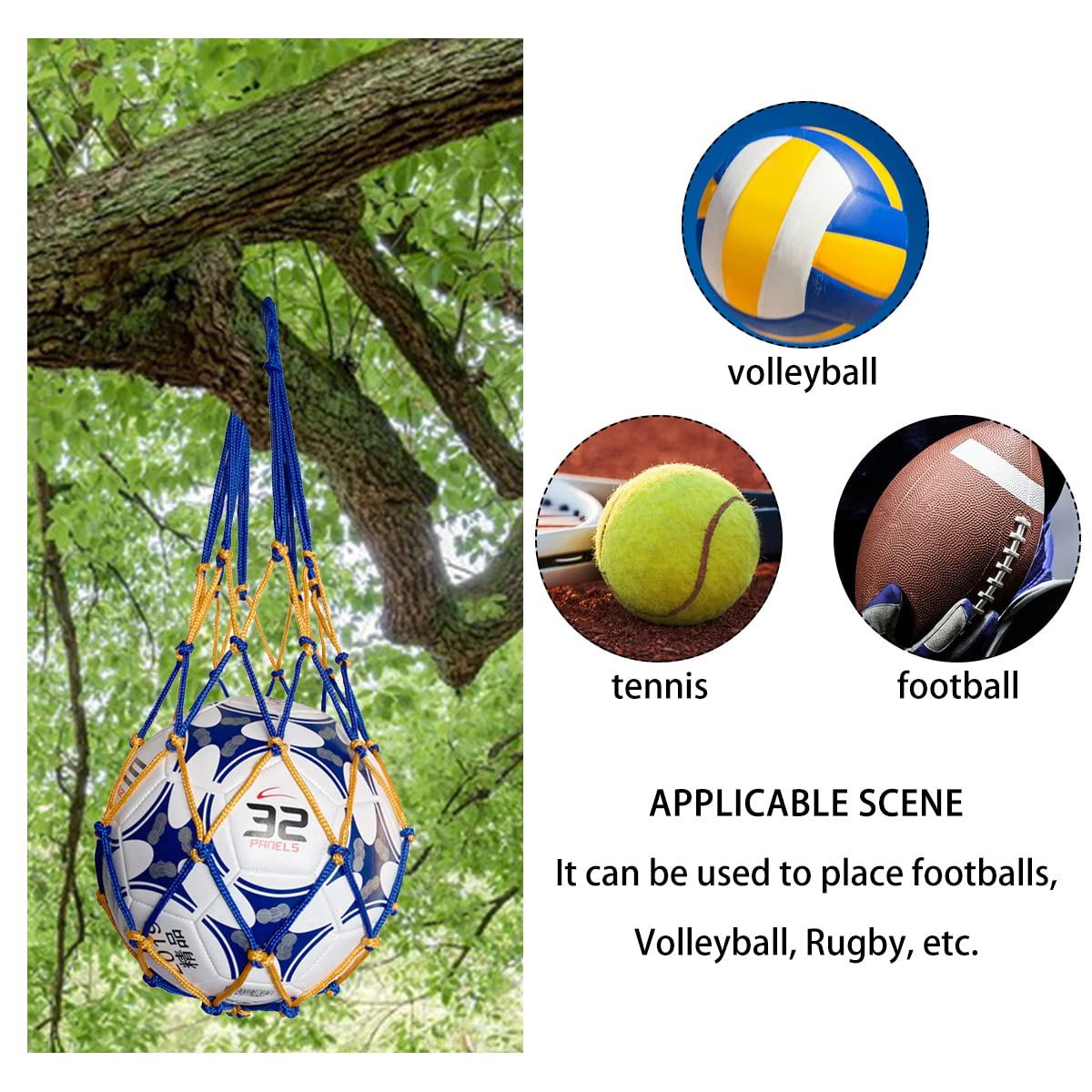 Bolsa de Malla Portátil para Baloncesto, Fútbol y Voleibol - 2 Piezas