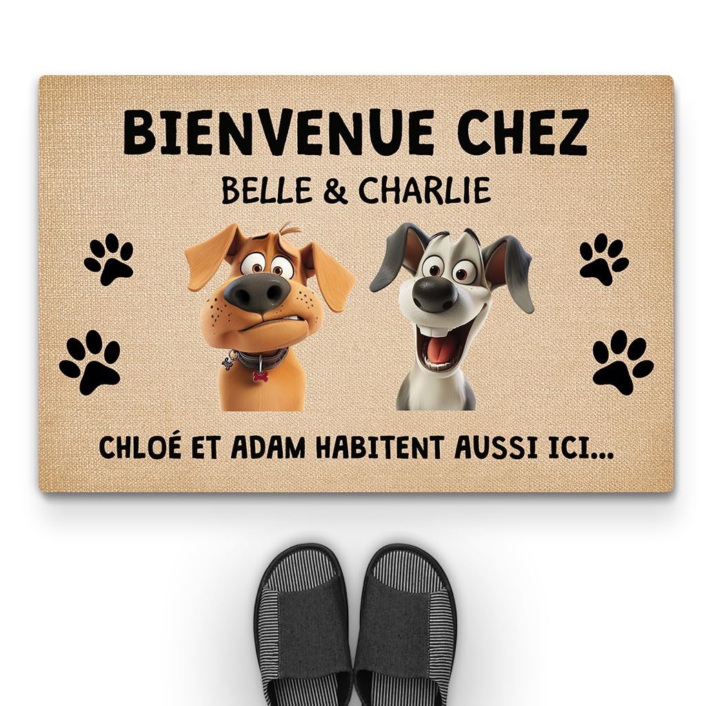 Paillasson personnalisé prénom et paillasson chien personnalisé entrée