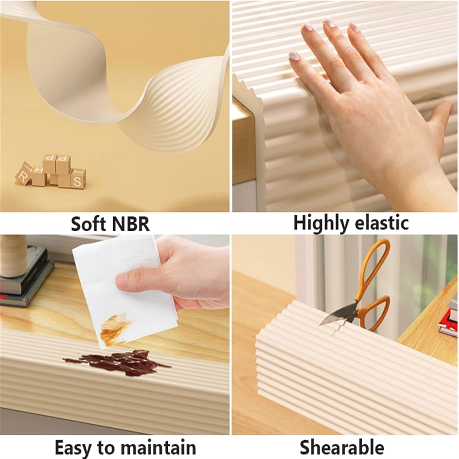 Edge and Corner Guard Protector, Table Corner Protectors Guards Safety Bumpers Covers for Furniture Fireplace Desk, Pre-Tapep Adhesive Kids Safety Edge Protector Strip ( Color : White , Size : (L)5m/1