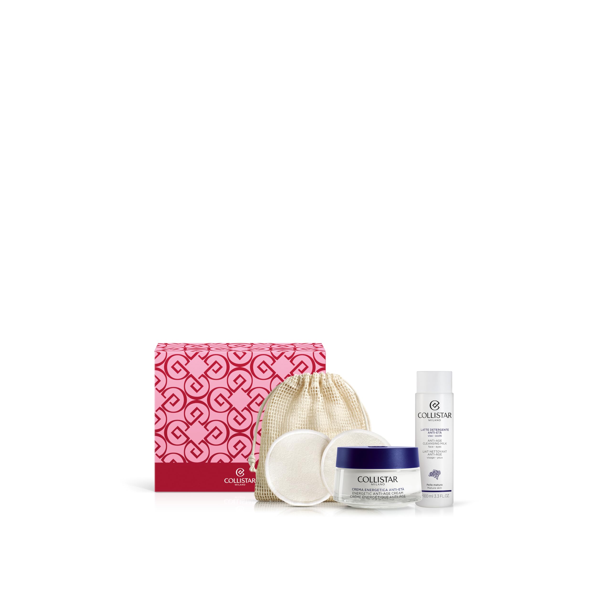 Collistar Cofanetto Regalo Donna Viso, Crema Energetica Anti-Età 50 ml + Latte Detergente Anti-Età 100 ml, Azione Antirughe, Pelle Nutrita
