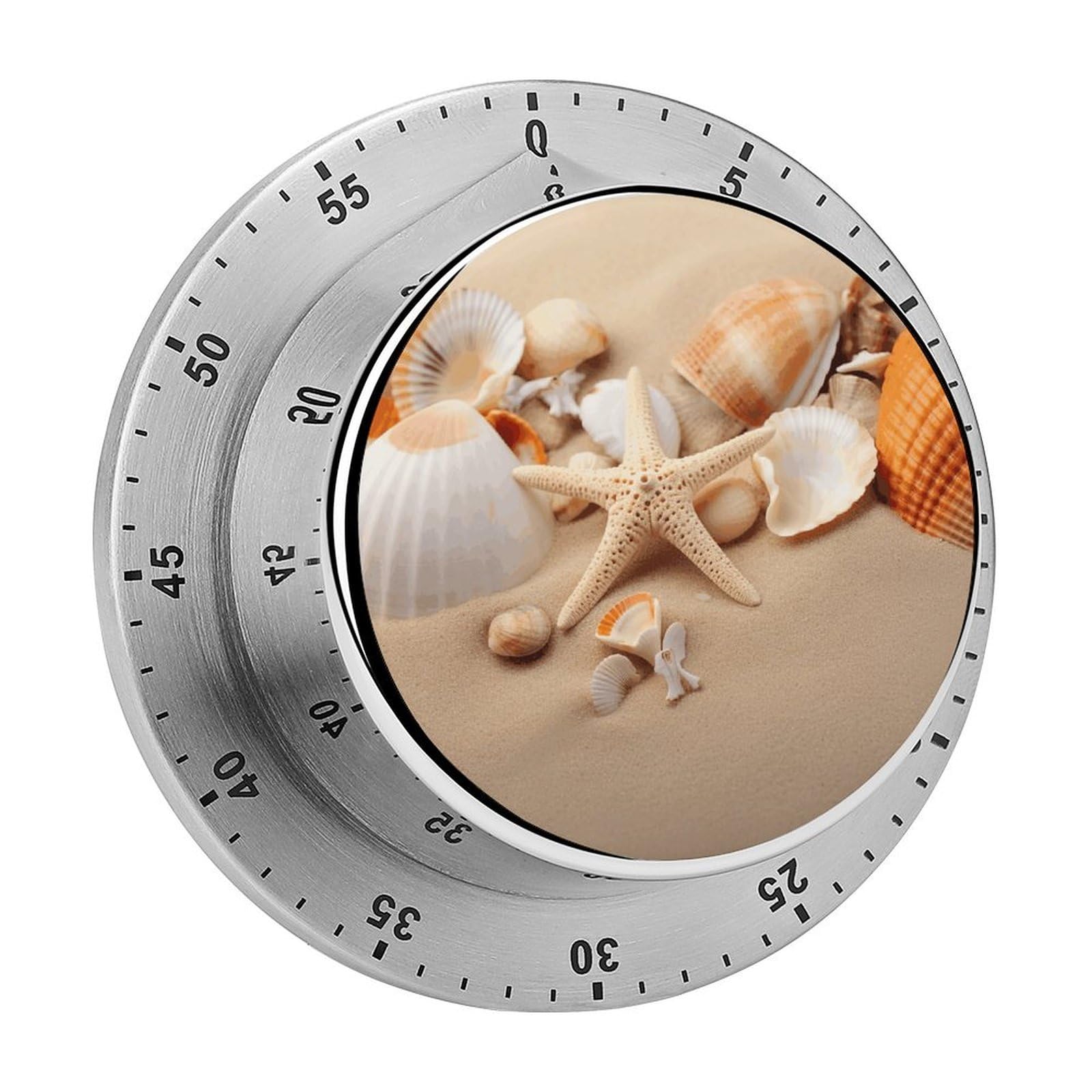 Adfgyerh Style Seashells Starfish On The Sand Timer For Cooking, Kitchen Timer Magnetic No Batteries Required, Mechanical Timer With Loud Alarm, For Fitness Baking Exercise Oven