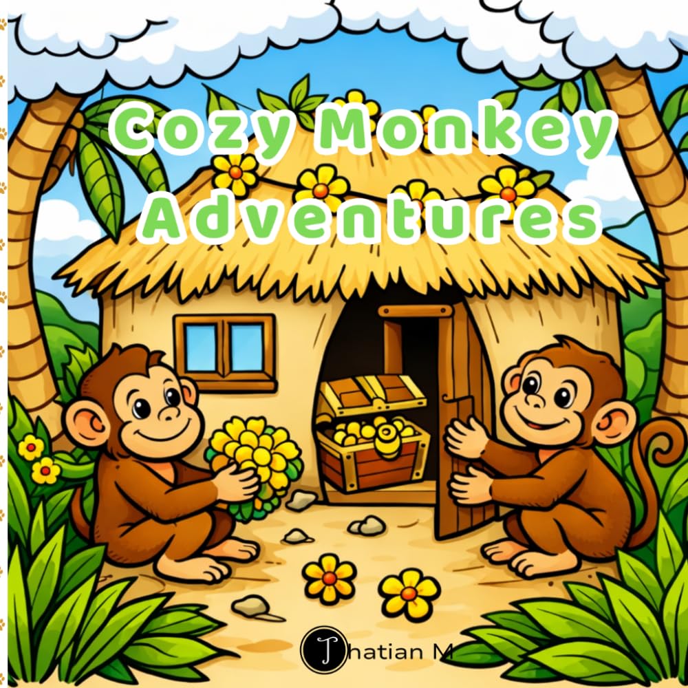 Cozy Monkey Adventures Fun Coloring Book For Kids Ages 7-10