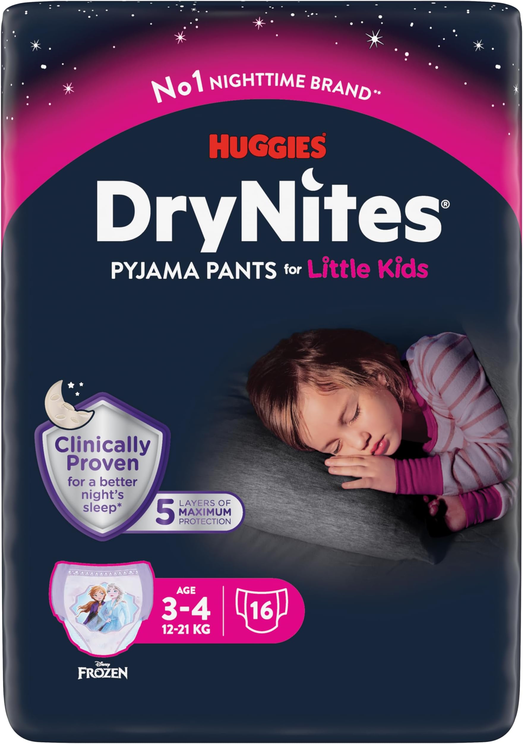 DryNites Girl's, 3-4yrs (16 Pants)