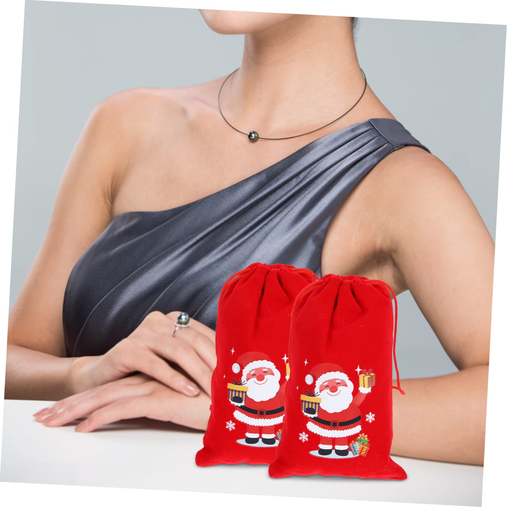 Didiseaon 30 Pezzi Sacchetto Di Con Coulisse Sacchetto Del Regalo Di Natale Di Immagazzinaggio Del Regalo Di Natale Con Coulisse Di Stoffa Con Coulisse