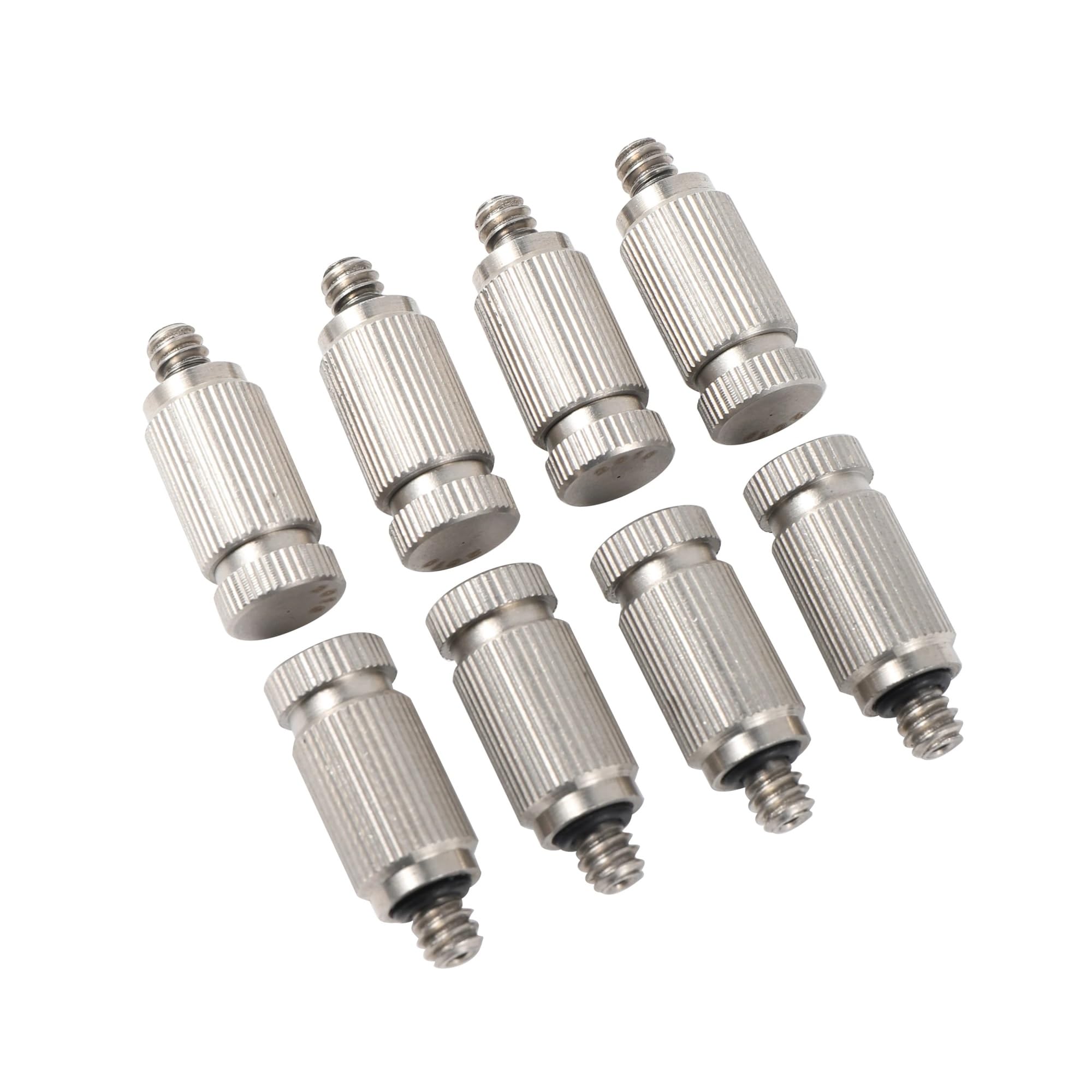 Boquilla de atomización de Alta presión de Acero Inoxidable 304 con Rosca de 3/16" para riego de Jardines y paisajismo, 50 Unidades (Color: Plata, Tamaño: 0,15 mm)