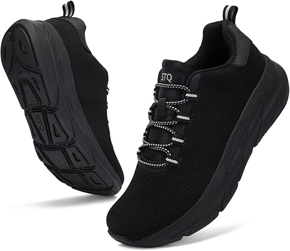 STQ Walking Shoes Women Slip on Tennis Fashion Sneakers with Arch Support Memory Foam