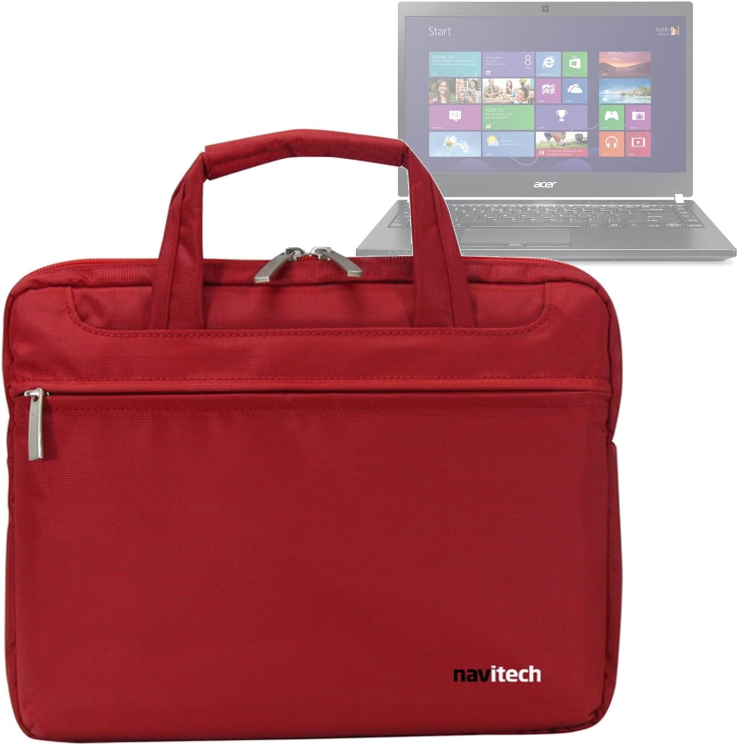 Navitech Red Case/Cover Bag Compatible With Laptop/Notebook and Tablet PC's Compatible With Acer TravelMate P645