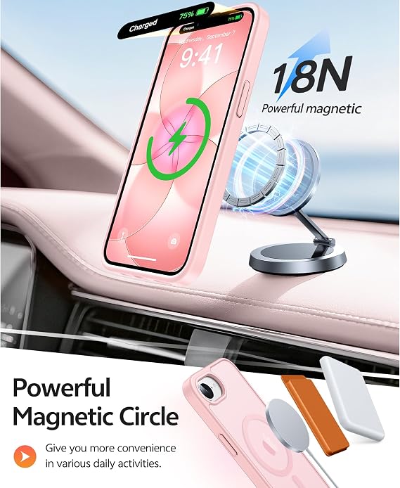 FNTCASE for iPhone 17e/ iPhone 16e Case, Fit for Magsafe, Screen Protector