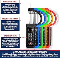 Vista 4 de TSA Approved Tactical Gun Case Lock - Protective Rubber Sleeve & Cut-Resistant MonoShaft - Secure Single Shaft Padlock for Guns Luggage Rifles