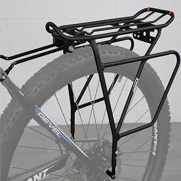 Ibera Bike Rack - Bicycle Touring Carrier Plus+ for Disc Brake/Non-Disc Brake Mount, Fat Tire Bikes, Frame-Mounted for Heavier Top & Side Loads, Height Adjustable for 26-29 Frames