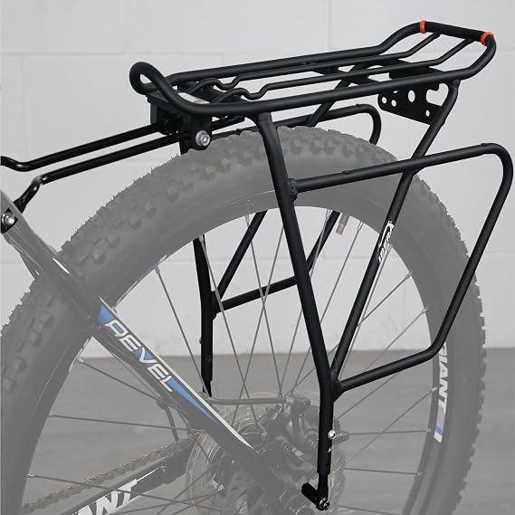 Ibera Bike Rack - Bicycle Touring Carrier Plus+ for Disc Brake/Non-Disc Brake Mount, Fat Tire Bikes, Frame-Mounted for Heavier Top & Side Loads, Height Adjustable for 26-29 Frames