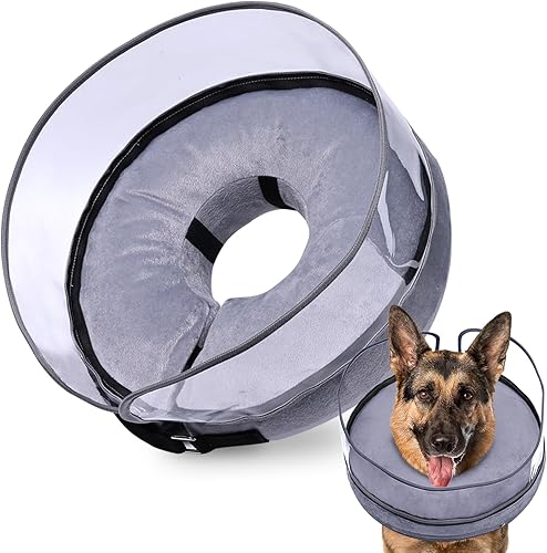 Miniatura 1 de BARKLESS Cono para perro, cono inflable para perros pequeños, medianos y grandes, conos suaves con protector mejorado antilamer para mascotas,