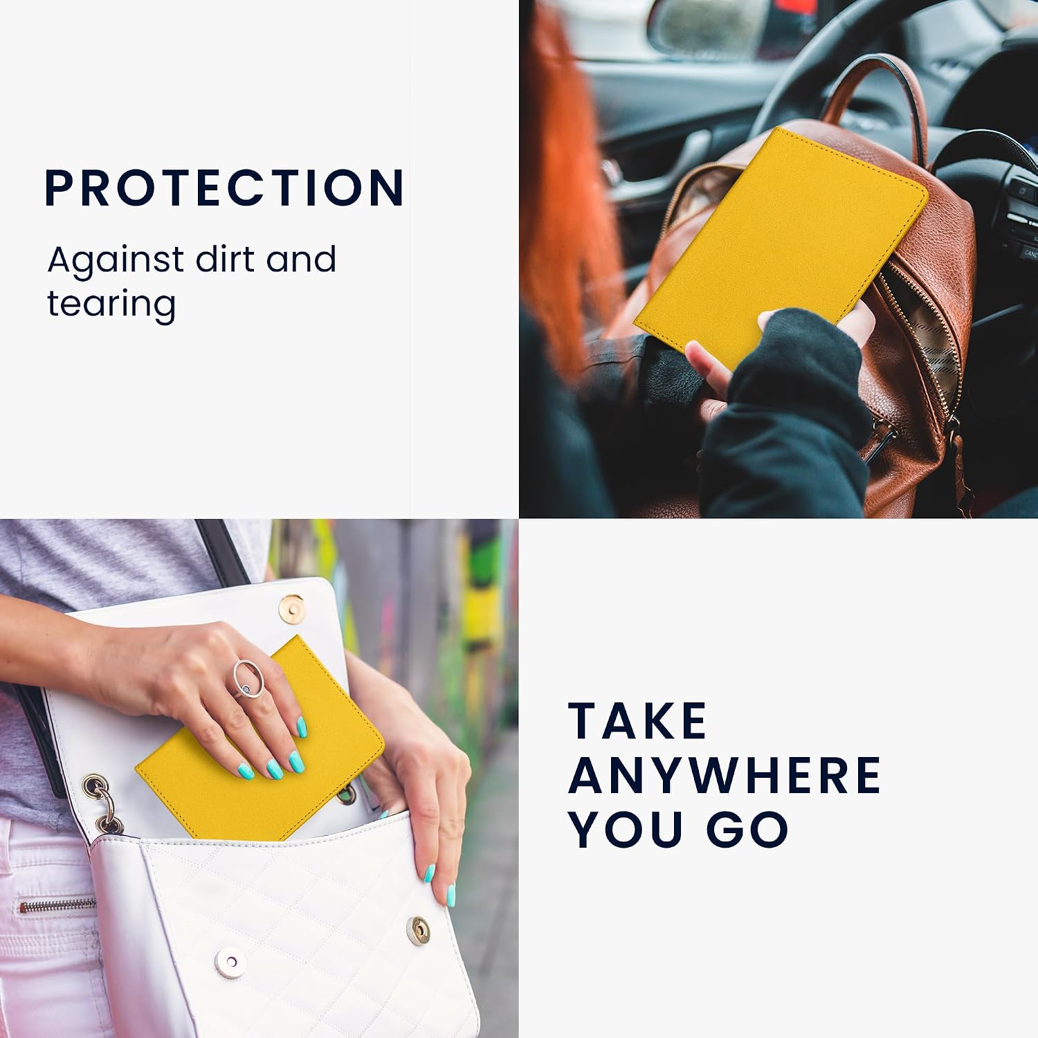 kwmobile Registration and Insurance Holder - Car Document Holder for Vehicle Documents and Cards - PU Leather image 4