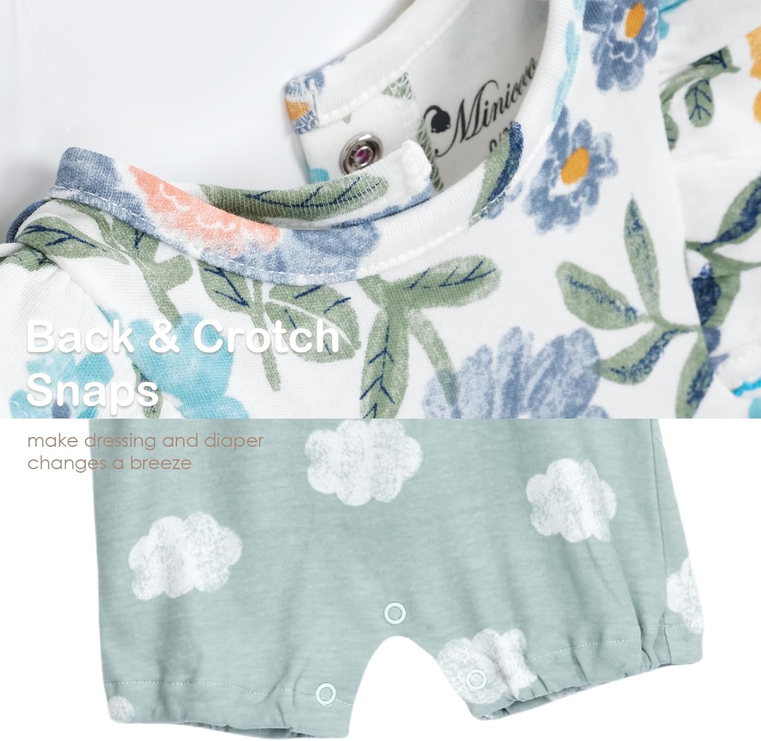 Baby Girls Ruffled Sleeve Rompers Toddler Girls Jumpsuits One-Piece Cotton Outfits - Image 5