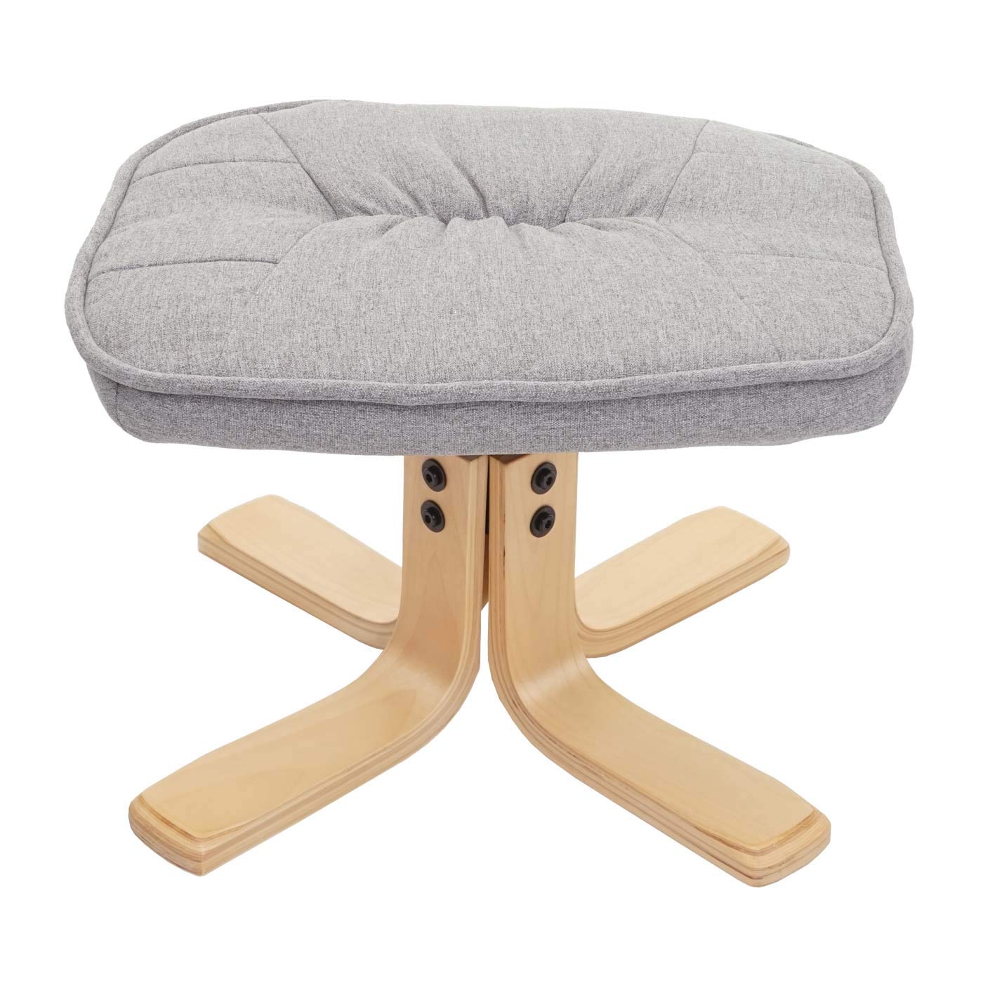 Mendler Sillón de relax M56 con taburete, tela/textil, certificado FSC®, color gris claro