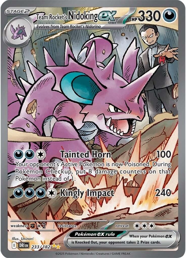 Pokemon - Team Rocket’s Nidoking ex 233/182 – Destined Rivals – Special Illustration Rare – Foil Pokemon Card