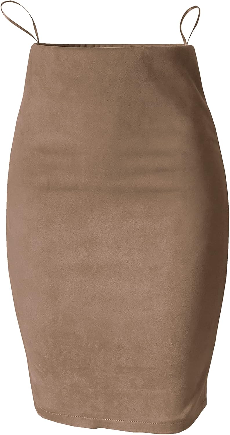 ODCOCD Women's Faux Suede Pencil Skirt - Image 2