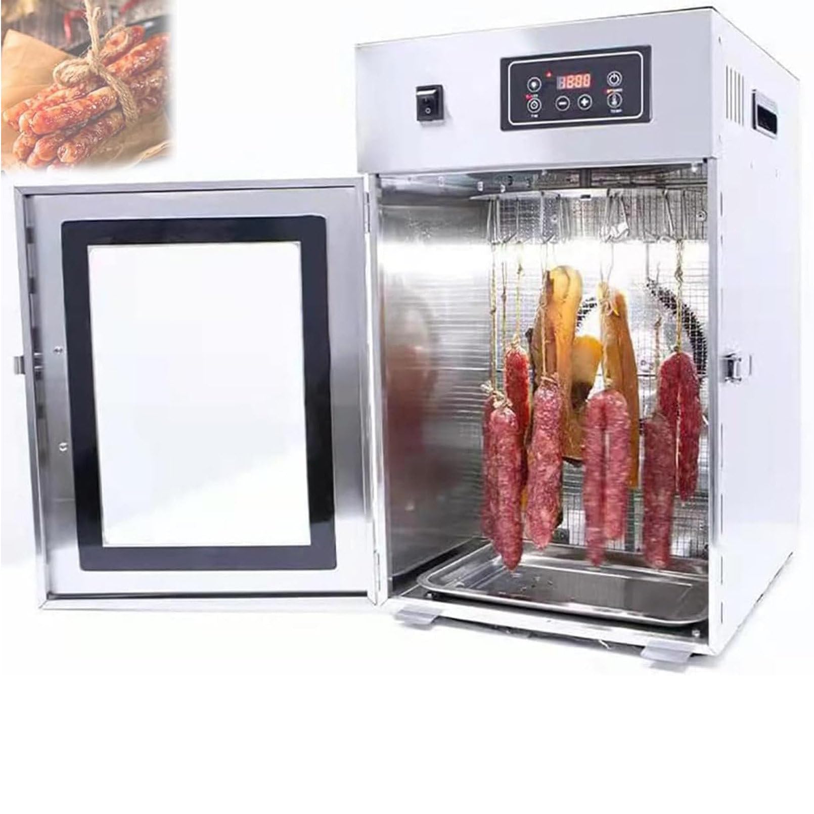 SaryEdge Commercial 360° Rotating Food Dryer Stainless Steel Rotary Meat Dryer with 24 Hour Digital Timer,