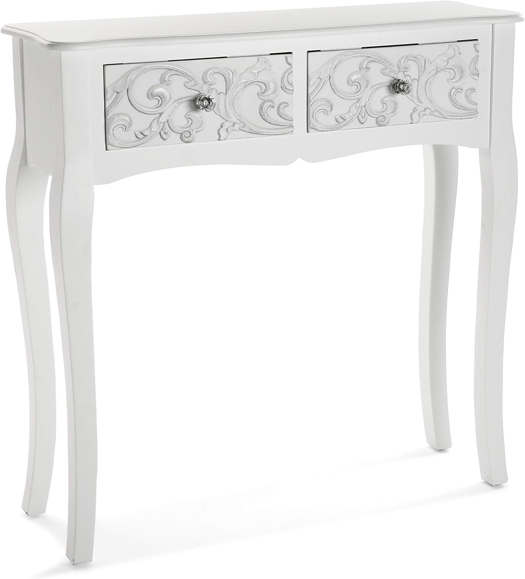 Tavolino Moderno 100x48x40 Cm - Con 2 Cassetti - Piano Lucido Pannello Di Particelle Nero Bianco 95871957 - Foto 9