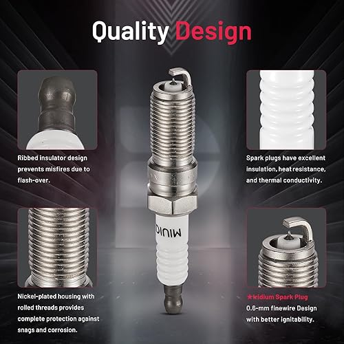 Miniatura 2 de BDFHYK Juego de 6 bujías de iridio compatibles con Edge Fusion Taurus Taurus X Flex,Lincoln MKZ MKS MKT MKX, Mercury Sable,3.5L 3.7L V6, reemplazo