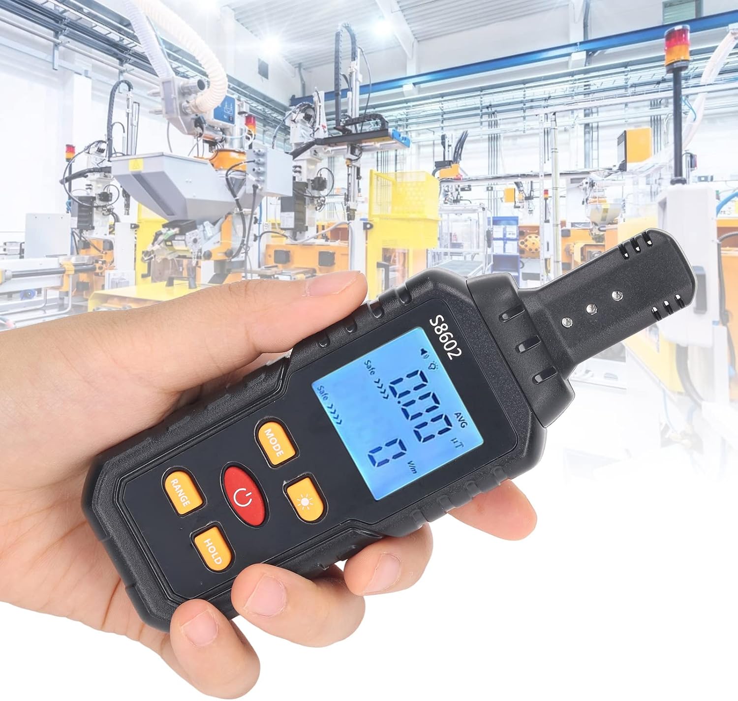 KLUFO EMF Electromagnetic Radiation Tester, 1V/m-1999V/m EMF Detector Meter 5Hz-3500Hz Practical Dual Mode for Home Living Room