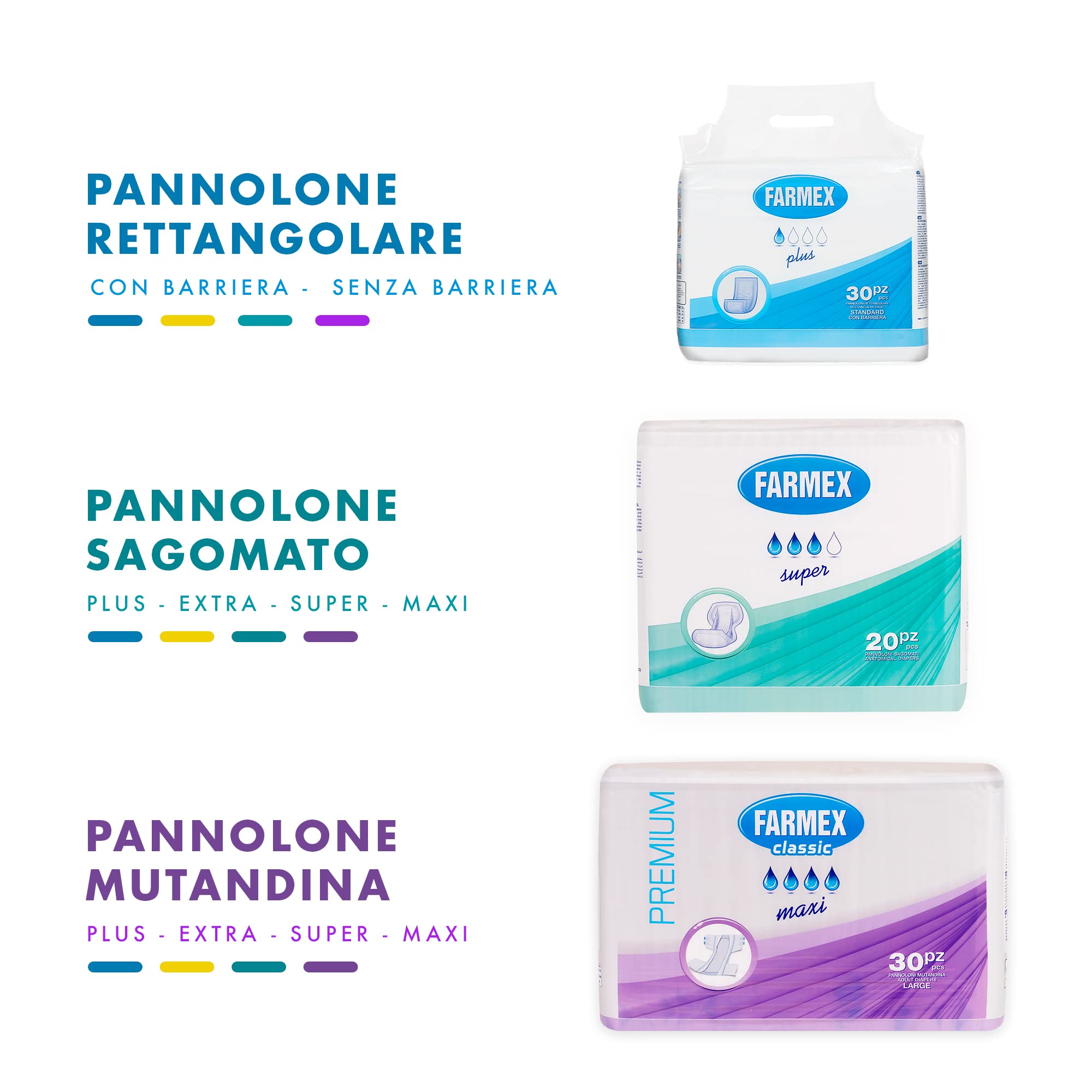 Farmex Prostokątna pieluszka z barierką, 30 sztuk - 1330 g