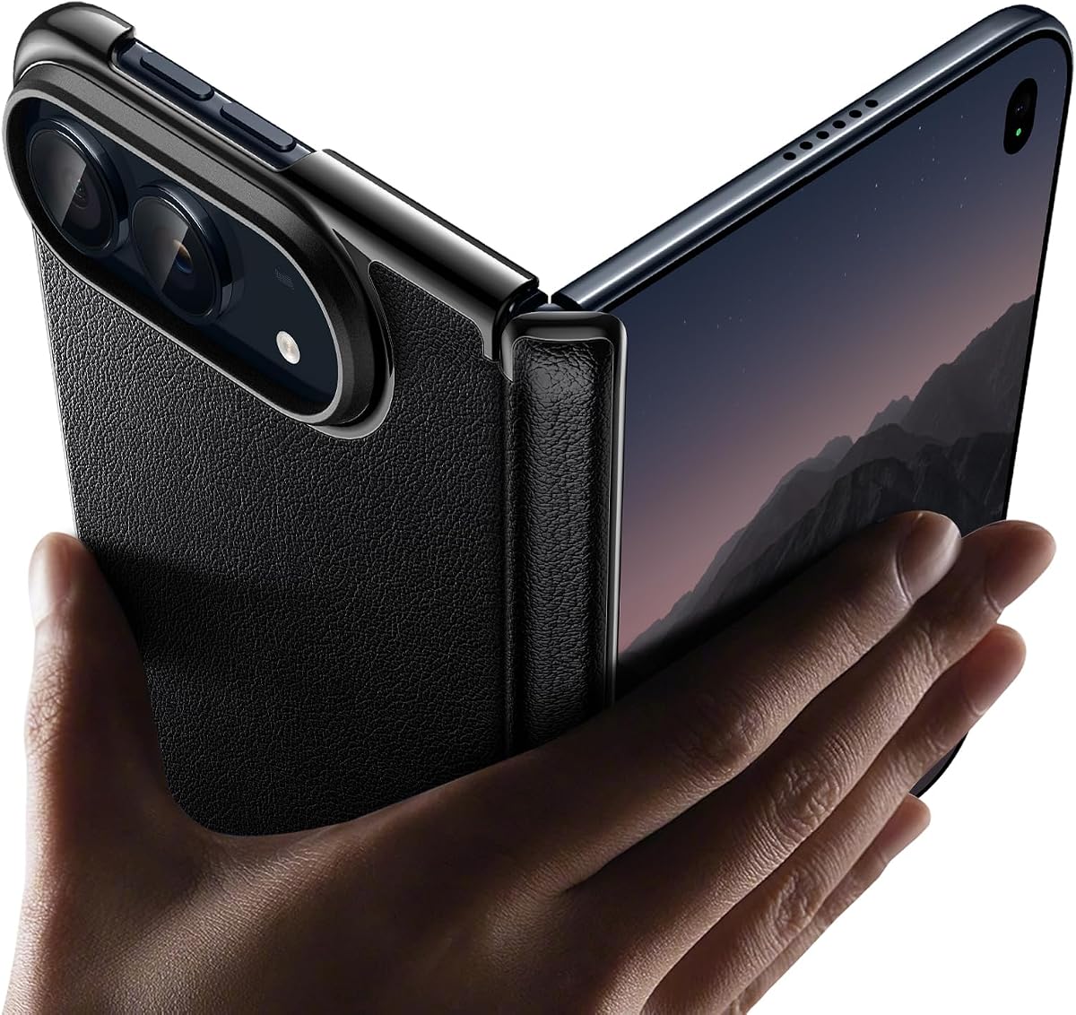 JETech Vegan Leather Case for iPhone Duo with Hinge Protection