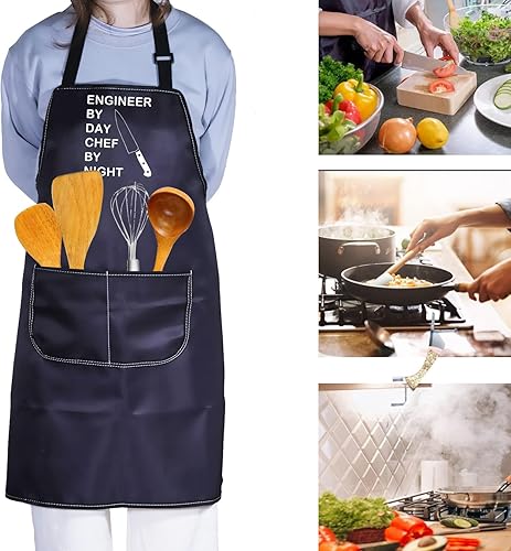 Miniatura 6 de PXTIDY Divertido ingeniero regalo delantal de cocina amante de la cocina regalo ingeniero por día chef por noche cocinero
