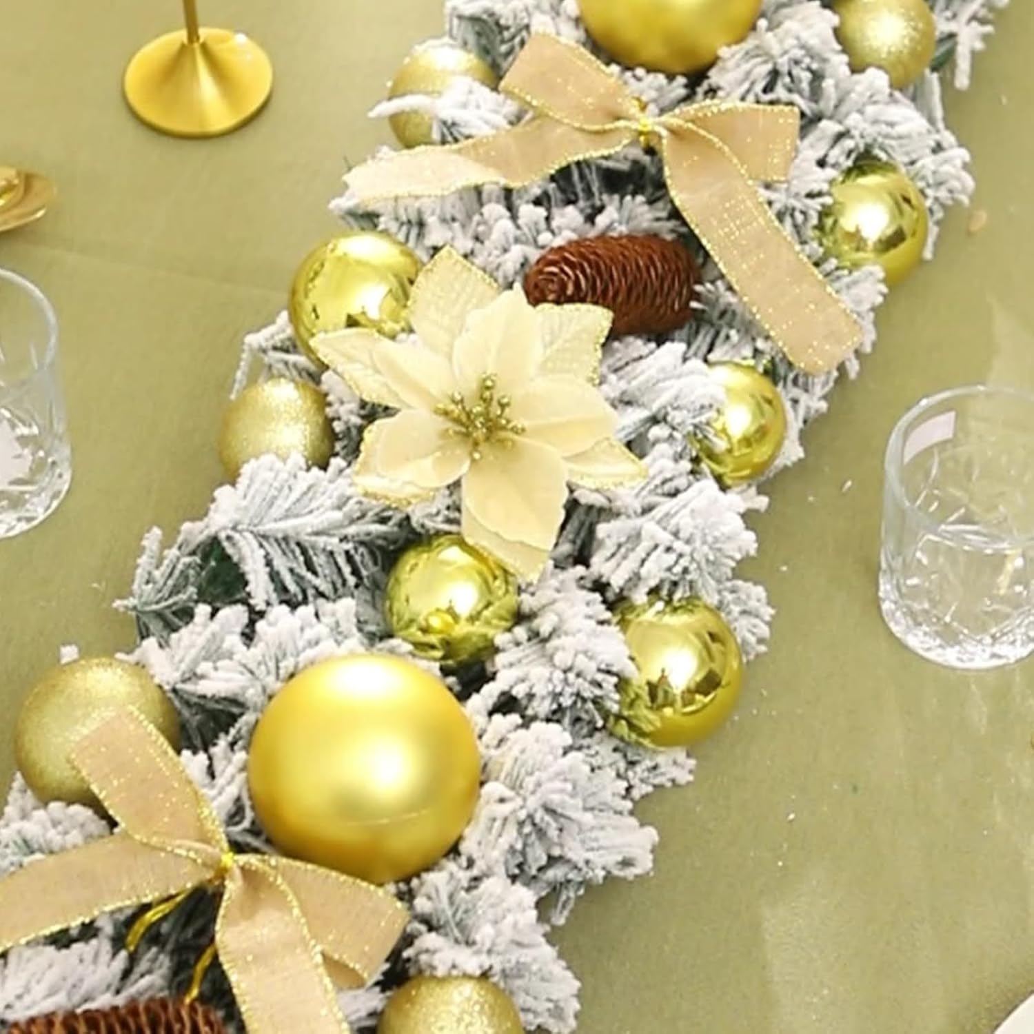 270 CM Christmas Garland, Artificial Pine Soft Greenery for Winter Christmas Pine Home Decoration
