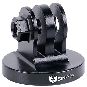 Sinfox Aluminum Tripod Mount Adapter for GoPro Hero 8, 7, 6, 5, 4, Session, 3+, 3, 2, 1, Hero 2018, Fusion, DJI OSMO, SJCAM, YI Action Cameras Black
