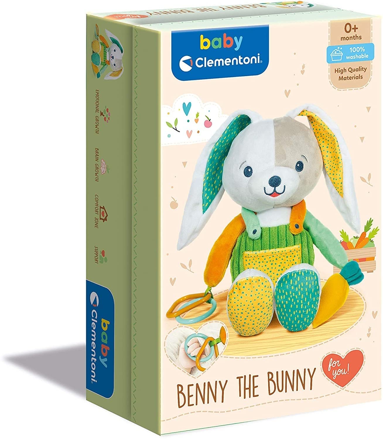 Clementoni Benny The Bunny - Peluche Coniglietto Morbido Per Neonati - Lavabile A 30° - 2