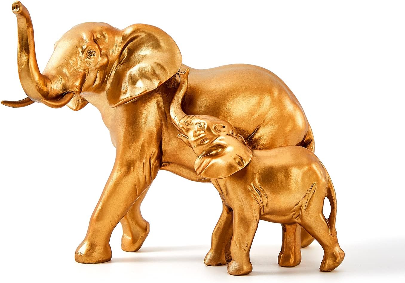 OTARTU Modern Elephant Family Statues, Mother and Child of