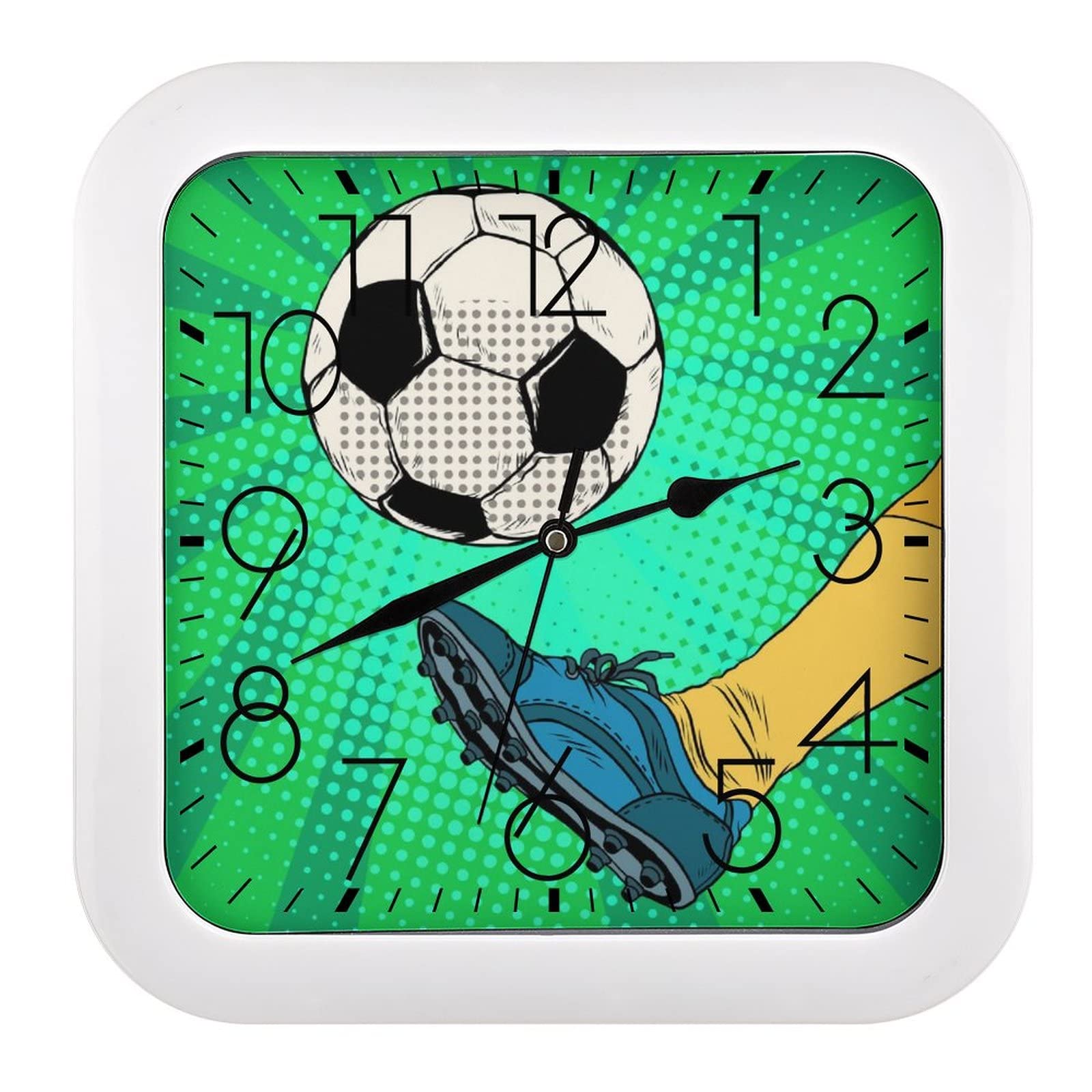 Football moderne pendule murale silencieuse sans tic-tac pour chambre enfant