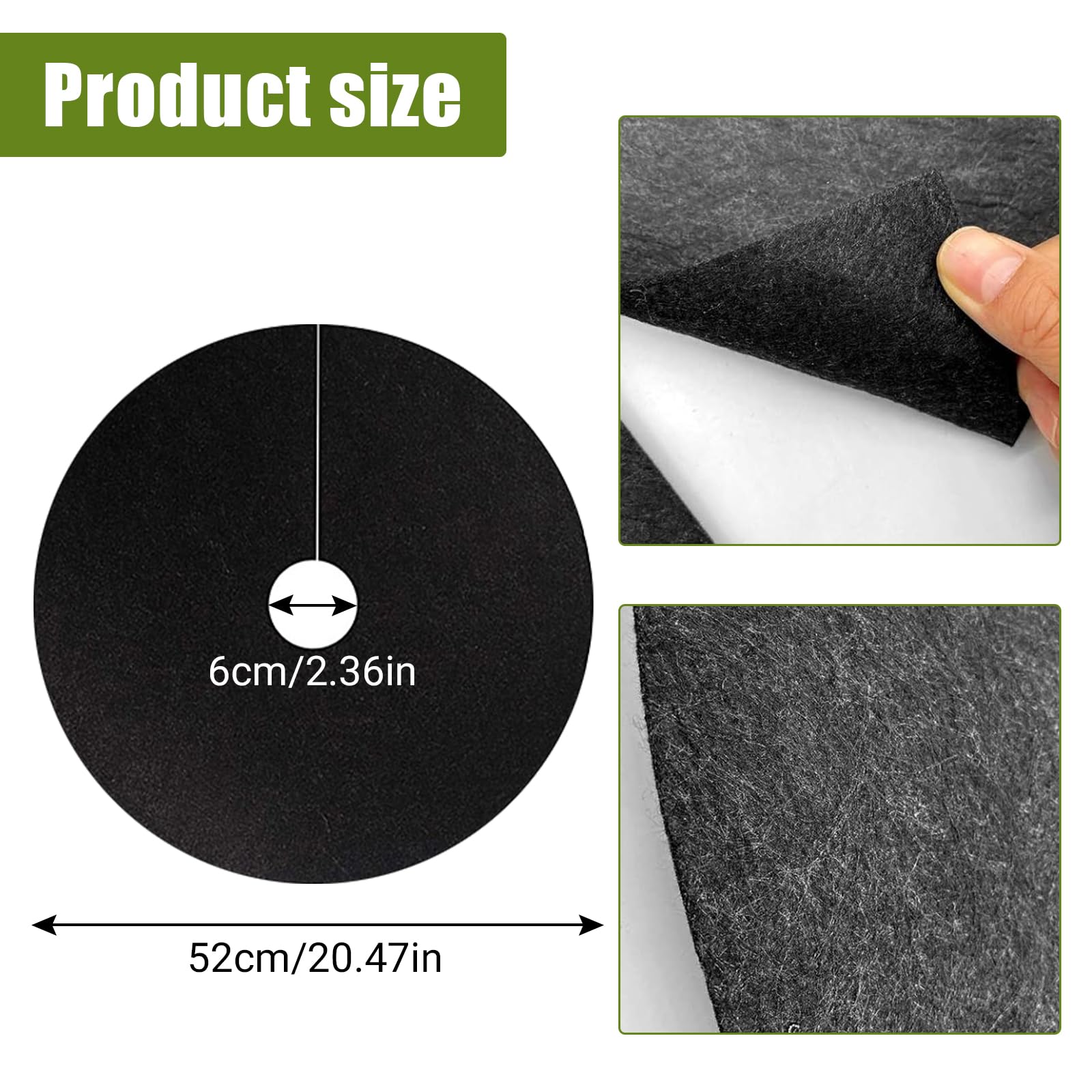 12 Pack 20.5 Inch Non-Woven Tree Mulch Ring - Degradable Tree Protector Mat, Round Anti Grass Gardening Landscaping Fabric Cover, Reusable Tree Weed Barrier Mat for Weed Control Root Protection