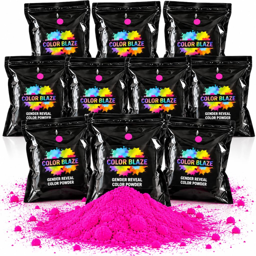 ZENDA CLUB Poudre Holi 5 kg – Poudre Colorée pour Gender Reveal Fille ou Garçon, Color Run, Festival des Couleurs, Shooting Photo, Baby Shower, Anniversaire et Fête (Rose)