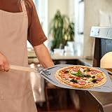 VFANDV Pelle a Pizza, 12 Pouces 40 x 30cm Pelle a Pizza Perforée Inox, Professionnelle Support de Grande Surface avec Longue Poignée en Bois Amovible pour la Cuisson de Pizzas, Pain - 6