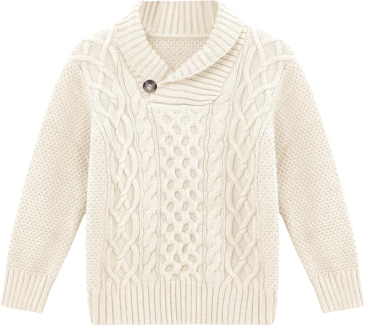 Makkrom Toddler Pullover Sweaters Shawl Collar Cable Knit Sweaters Long Sleeve Warm Outwear Spring Fall Winter