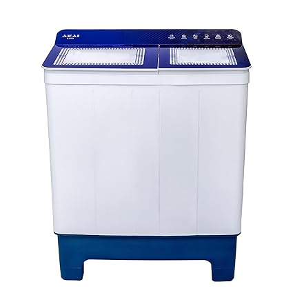 Akai 8.5 kg Semi-Automatic Top Loading Washing Machine (AKSA-85CVFG, Purple, Toughened Glass Lids)