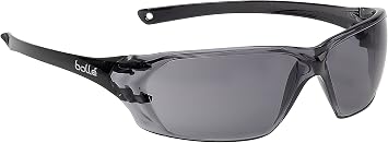 Bolle Safety 253-PR-40058 Prism Safety Eyewear with Shiny Black Rimless Frame and Smoke Anti-Scratch/Anti-Fog Lens, 180-Pair, Universal