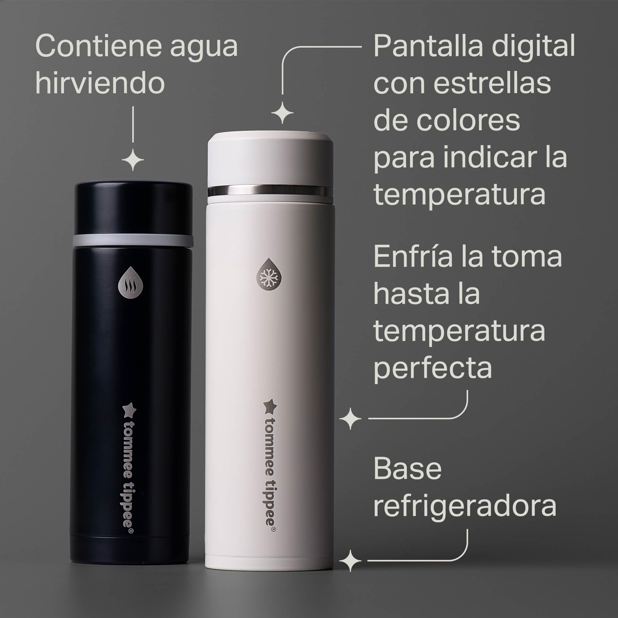 Tommee Tippee Kit Preparador de Biberones PrepGo, Enfría la Toma a la Temperatura Idónea en Dos Minutos, Portátil, Termo Caliente y Frío con Visor de Temperatura