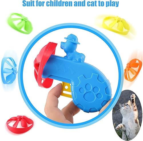 Miniatura 3 de 15 piezas de juguetes de caza para gatos, coloridas hélices voladoras para gatos persiguiendo hélice voladora, juguete para interactivo, ejercicio,