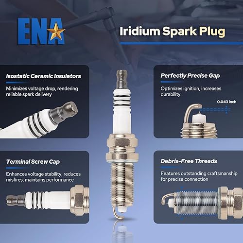 Miniatura 5 de ENA Juego de 8 bobinas de encendido azul con 16 bujías de iridio compatibles con Ram Dodge Jeep 300 Aspen Challenger Charger Durango Commander 1500