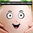 woopme Pregnancy Belly Stickers | Cute Baby Bump Facial Expressions | Self Adhesive Vinyl Maternity Stickers for Belly Art Decorations (Chubby) gallery image