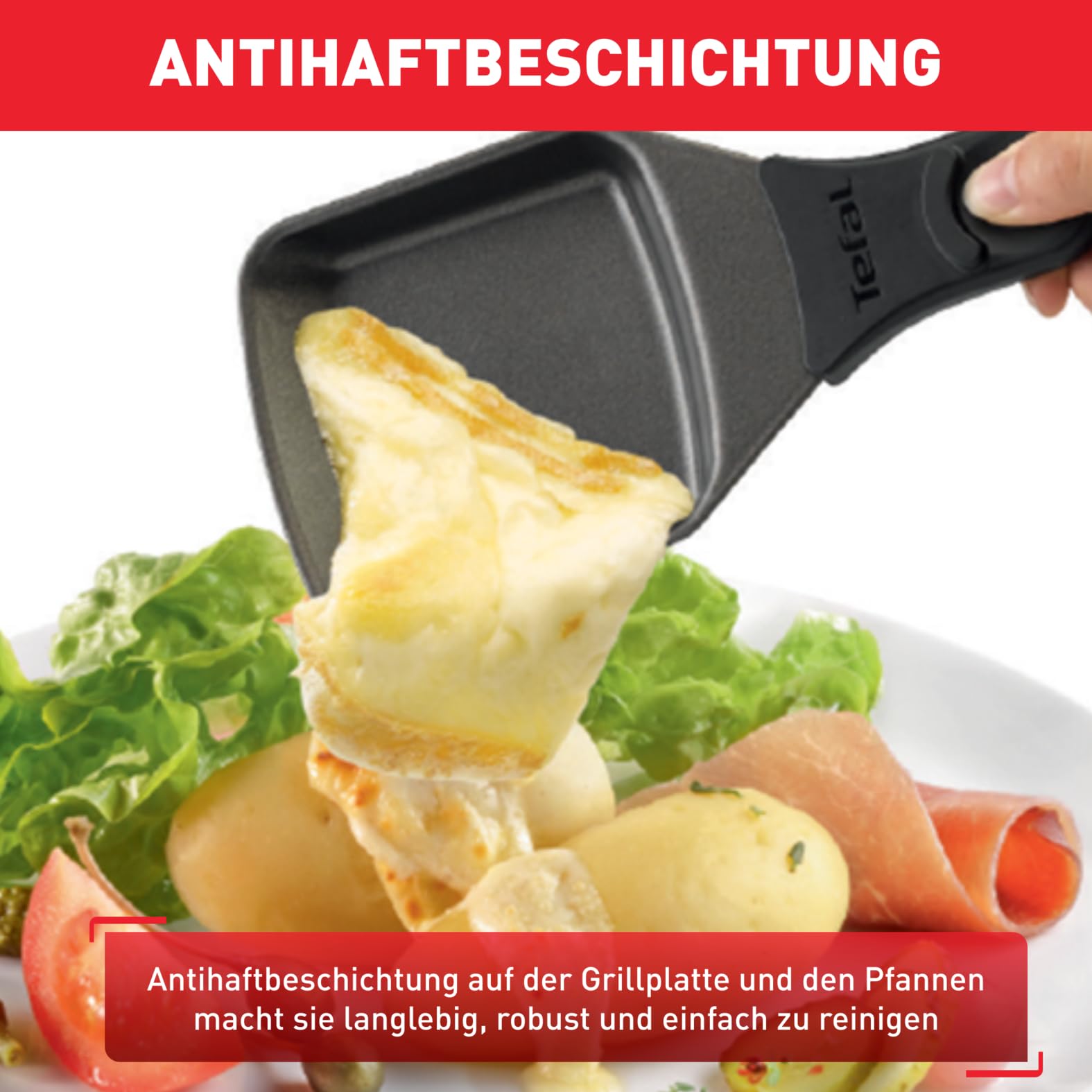 Tefal Raclette Grill Ambiance 10 Personen 1350W Edelstahl RE4588