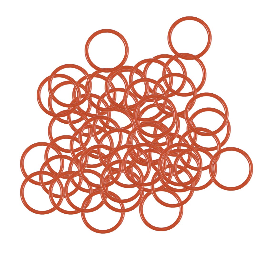 uxcell Silicone O-Ring, 10.5mm OD, 8.5mm ID, 1mm Width, VMQ Seal Rings Gasket, Red, Pack of 50