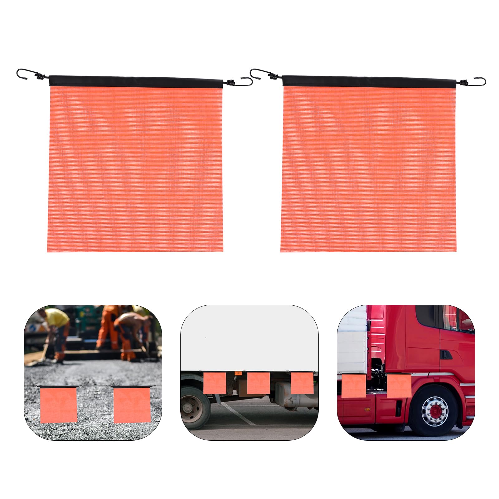 Bandera de Seguridad Naranja de Pvc para Camiones, 5 Piezas, Fácil de Transportar, Adecuado para Cargas Sobredimensionadas y Condiciones de Poca Luz